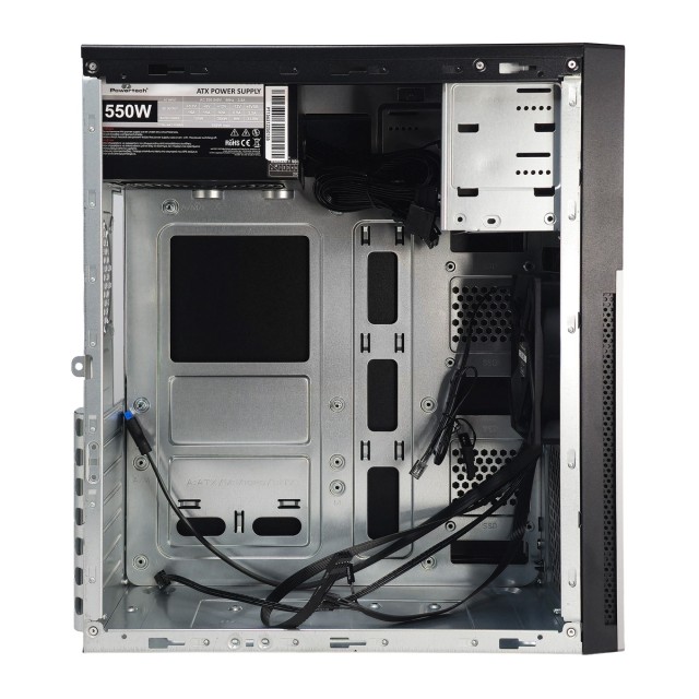 POWERTECH PC Case PT-1563 με 550W PSU, ATX Midi, 376.6x175x408.5mm, μαύρο