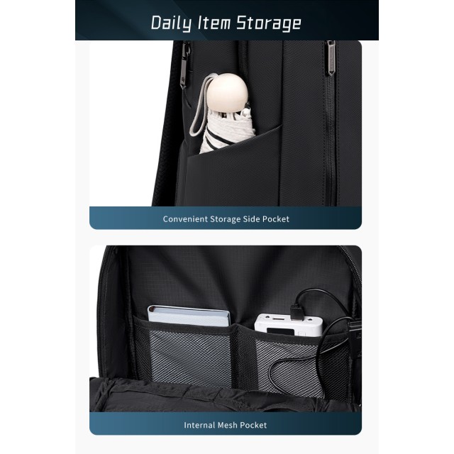 ARCTIC HUNTER τσάντα πλάτης B00915 με θήκη laptop 15.6", USB, 20L, μαύρη