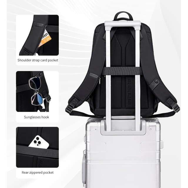 ARCTIC HUNTER τσάντα πλάτης B00808 με θήκη laptop 15.6", 19.5L, μαύρη