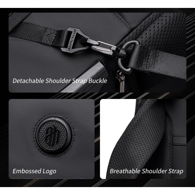 ARCTIC HUNTER τσάντα ταξιδίου LG00861 με θήκη laptop 15.6", τροχήλατη, 42L/54L, μαύρη