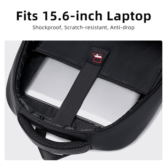 GOLDEN WOLF τσάντα πλάτης GB00707 με θήκη laptop 15.6", 21L, μαύρη