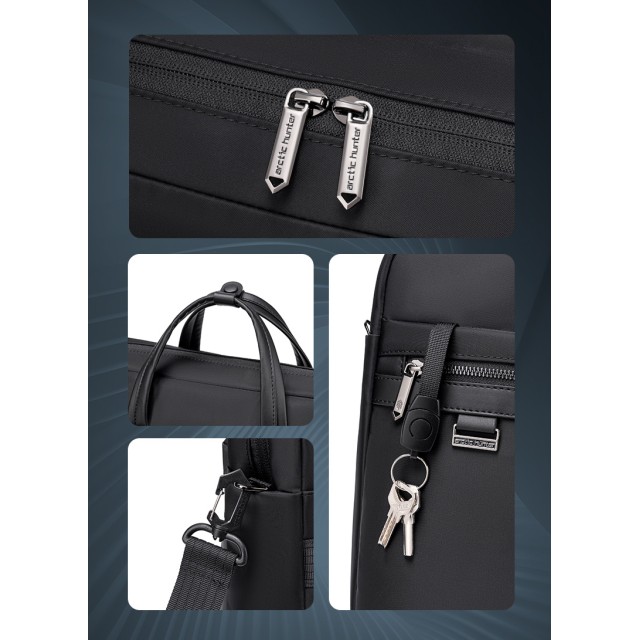 ARCTIC HUNTER τσάντα ώμου GWB00849 με θήκη laptop 15.6", 14L, μαύρη