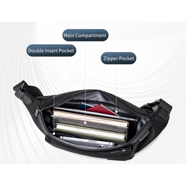 ARCTIC HUNTER τσάντα Crossbody XB00837, 3.5L, μαύρη