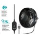 BRUNO ανεμιστήρας αυτοκινήτου BRN-0284, 5" ιντσών, με περιστροφή 360°, 2 ταχύτητες και καλώδιο USB