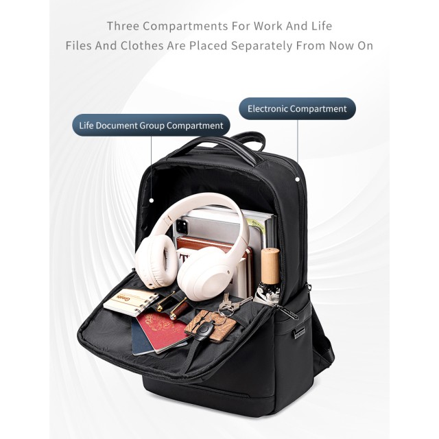 ARCTIC HUNTER τσάντα πλάτης B00872 με θήκη laptop 15.6", 14.5L, γκρι