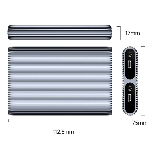 ORICO θήκη για 2x M.2 NVME SSD AM2C3-2N, 10Gbps, tool free, γκρι