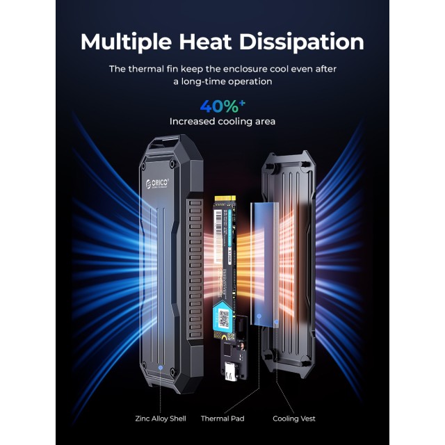ORICO θήκη για M.2 NVME/NGFF SSD OXS2C3-G2, 10Gbps, γκρι