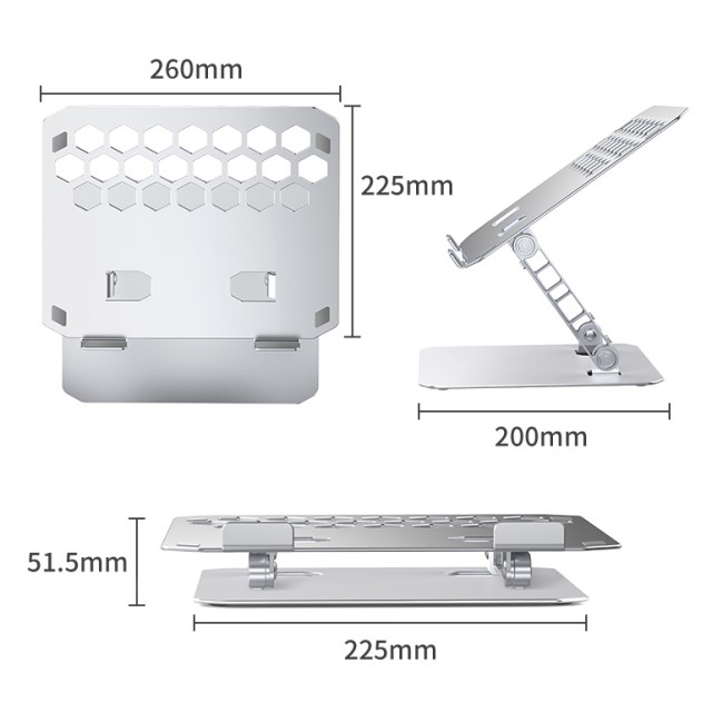 ORICO μεταλλική βάση για laptop/tablet LST02, 11~15.6", foldable, ασημί