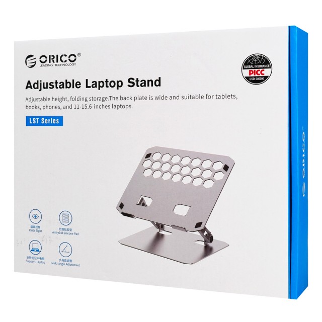 ORICO μεταλλική βάση για laptop/tablet LST02, 11~15.6", foldable, ασημί