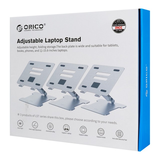 ORICO μεταλλική βάση για laptop/tablet LST-T1, 11~15.6", foldable, ασημί