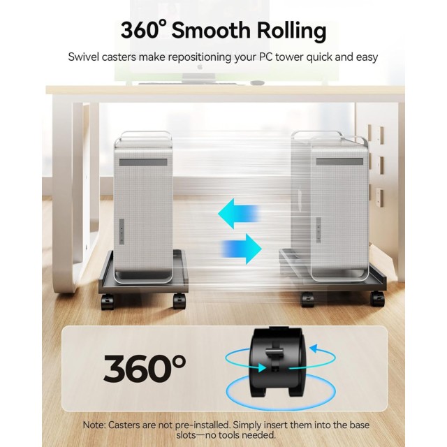 ORICO βάση PC CPB2 με ροδάκια, 45.5x22cm, πλαστική, μαύρη