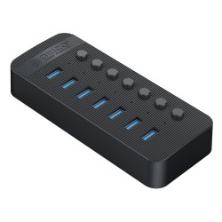 ORICO USB hub CT2U3-7AB με διακόπτες, 7x θυρών, USB 3.0, 5Gbps, USB σύνδεση, μαύρο