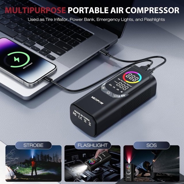 NEXPOW συμπιεστής αέρος αυτοκινήτου NP17, 6000mAh, 150PSI