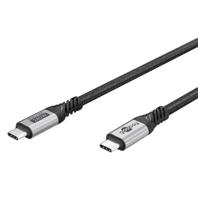 GOOBAY καλώδιο USB-C 74776, USB4, 240W, 80Gbps, 16K/60Hz, 1.5m, μαύρο