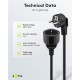 GOOBAY μπαλαντέζα προέκταση ρεύματος 94700, schuko, 3x 1.5mm², 2m, μαύρη