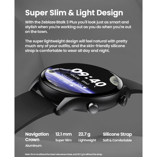 ZEBLAZE smartwatch Btalk 3 Plus, heart rate, 1.39" IPS, χρυσό