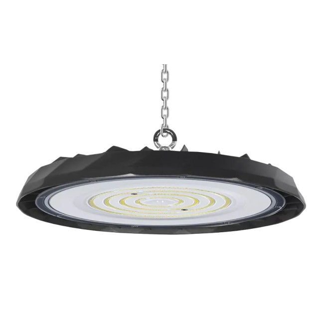 POWERTECH LED φωτιστικό καμπάνα PT-1557, 100W, 6500K, Φ30x4cm, IP65, μαύρο