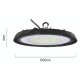 POWERTECH LED φωτιστικό καμπάνα PT-1557, 100W, 6500K, Φ30x4cm, IP65, μαύρο