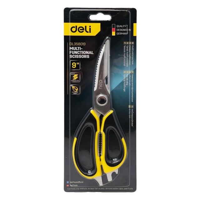 DELI ψαλίδι πολλαπλών χρήσεων DL358019, 225mm