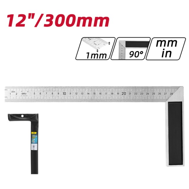 DELI μεταλλικός γωνιακός χάρακας DL302300, 300mm