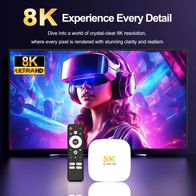 H96 MAX TV Box M2 Plus, 8K, 4/32GB, WiFi 6, Bluetooth, Android 14