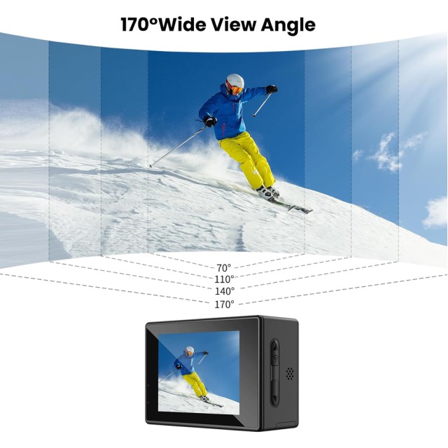 SJCAM action camera SJ4000 Dual Screen, 2x οθόνες, 16MP/4K, WiFi, αδιάβροχη θήκη, μαύρη