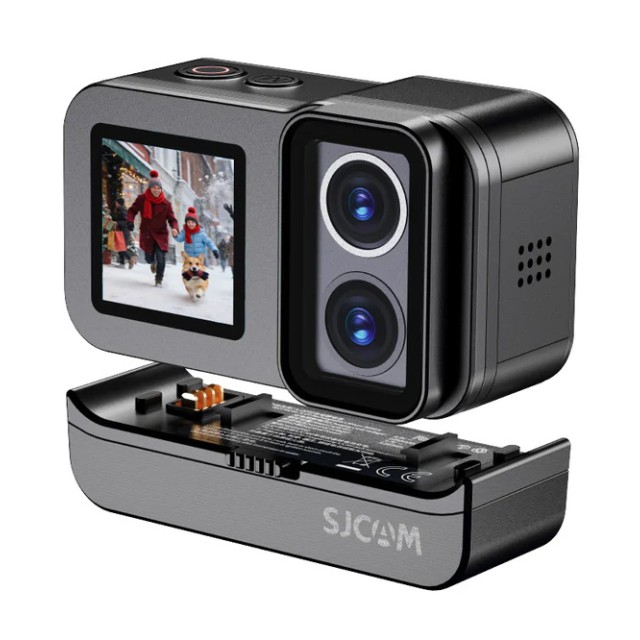 SJCAM action camera SJ20 με 2x φακούς, 2x οθόνες, 20MP/4K, WiFi, αδιάβροχη θήκη, μαύρη