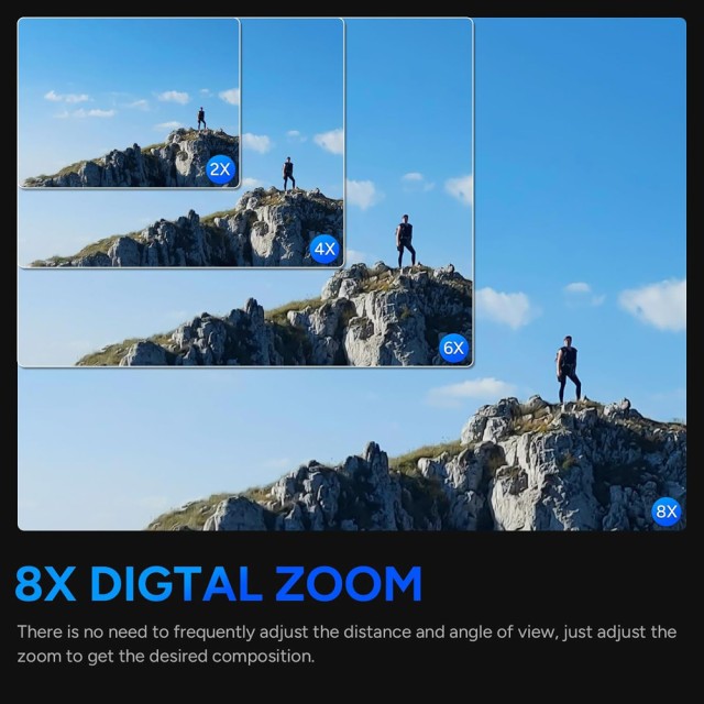 SJCAM action camera SJ8 Pro, οθόνη αφής, 12MP/4K, WiFi, αδιάβροχη θήκη, μαύρη