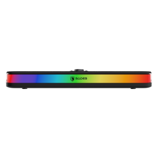 SADES soundbar Posevolt με RGB φωτισμό, 10W, Bluetooth & USB-C/USB, μαύρο