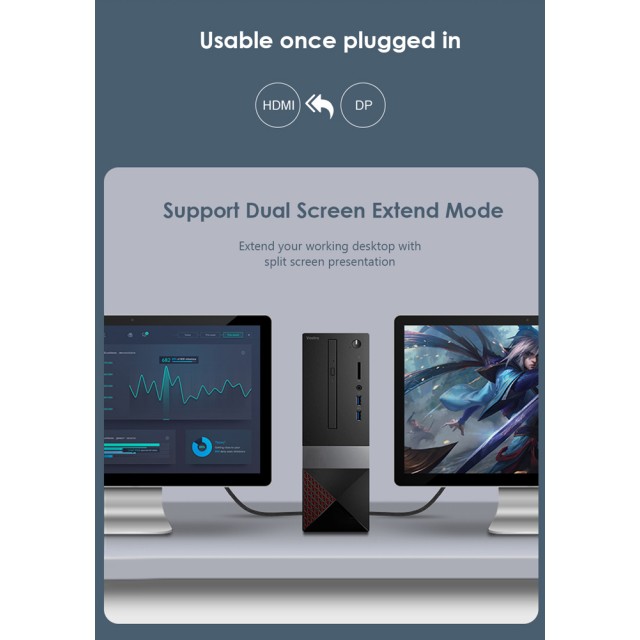 CABLETIME αντάπτορας DisplayPort σε HDMI CT-AV589-P02G4K60, 4K/60Hz, γκρι