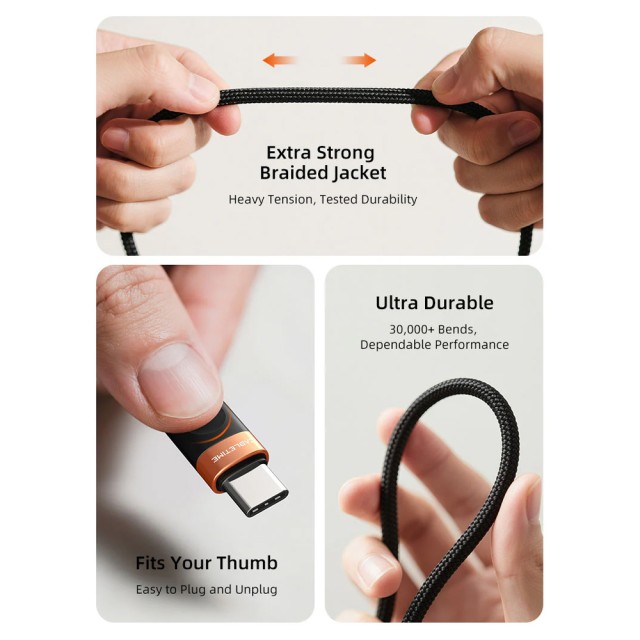 CABLETIME καλώδιο USB-C CT-CM60, 60W, 480Mbps, 1m, μαύρο