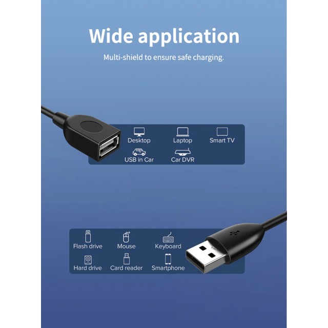 CABLETIME καλώδιο προέκτασης USB 2.0 CT-AMAF2.0, 480Mbps, 1.5m, μαύρο