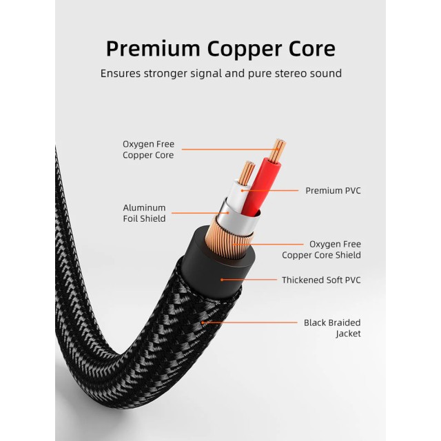 CABLETIME καλώδιο ήχου 2x RCA σε 2x RCA CT-RCA, 2m, μαύρο