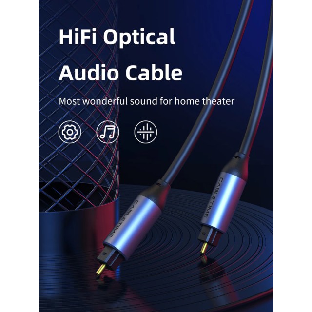 CABLETIME καλώδιο ήχου Toslink CT-AV380-P04GN, gold plated, 5mm, 2m, μαύρο