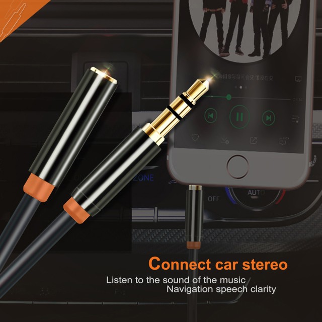 CABLETIME καλώδιο προέκτασης ήχου 3.5mm CT-AV311-P11FG, gold plated, 0.5m, μαύρο