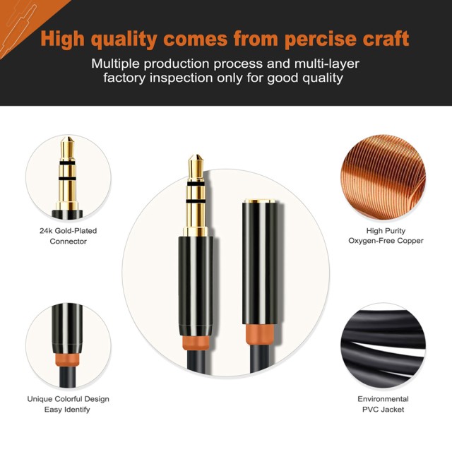 CABLETIME καλώδιο προέκτασης ήχου 3.5mm CT-AV311-P11FG, gold plated, 3m, μαύρο