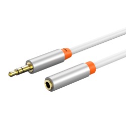 CABLETIME καλώδιο προέκτασης ήχου 3.5mm CT-AV311-P12G, gold plated, 0.5m, λευκό