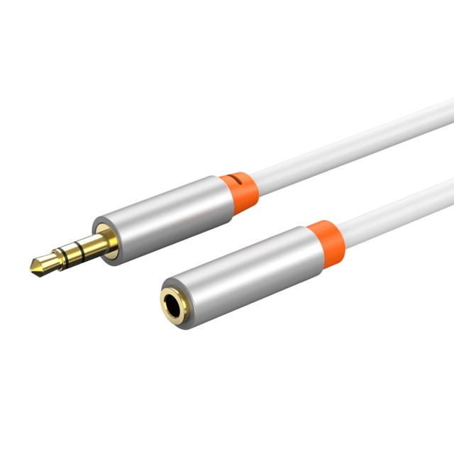 CABLETIME καλώδιο προέκτασης ήχου 3.5mm CT-AV311-P12G, gold plated, 1m, λευκό