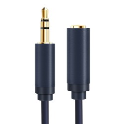 CABLETIME καλώδιο προέκτασης ήχου 3.5mm CT-AV302-H11G, gold plated, 5m, μπλε