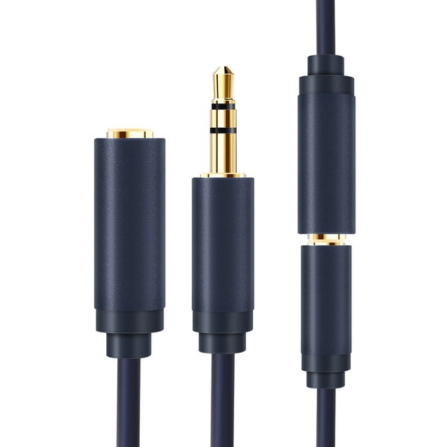 CABLETIME καλώδιο προέκτασης ήχου 3.5mm CT-AV302-H11G, gold plated, 5m, μπλε