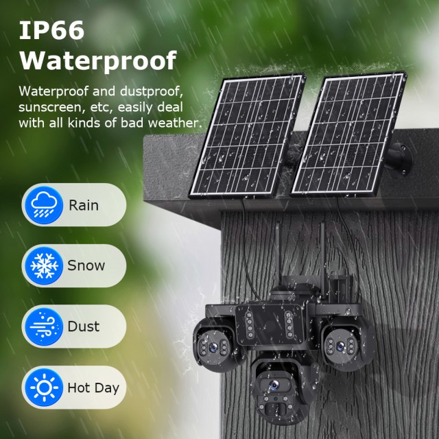 SECTEC smart ηλιακή κάμερα ST-523-9MAOV-4G-EU, triple lens, 3MP, 4G, SD, PTZ, IP66