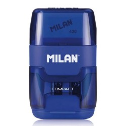 MILAN ξύστρα μολυβιών με κάδο & γόμα 1204703116, μπλε