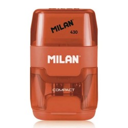 MILAN ξύστρα μολυβιών με κάδο & γόμα 1204703116, πορτοκαλί