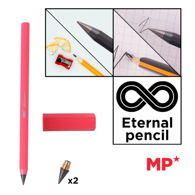 MP eternal μολύβι PE560 με γόμα & 2x ανταλλακτικές μύτες, ροζ