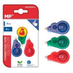 MP σετ διορθωτική ταινία PA137M-3, 5mm x 6m, μπλε/πράσινη/κόκκινη, 3τμχ