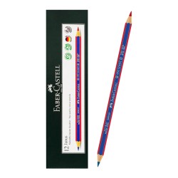 FABER CASTELL ξυλομπογιά με διπλή μύτη 224116000, εξάγωνο, μπλε/κόκκινο, 12τμχ