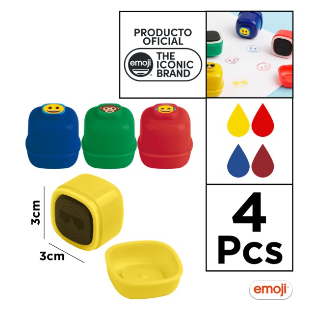 EMOJI παιδικές σφραγίδες EM24001, 4x σχέδια/χρώματα