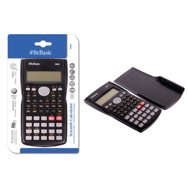 BEBASIC αριθμομηχανή S061, μπαταρίας, 12 ψηφία, μαύρη
