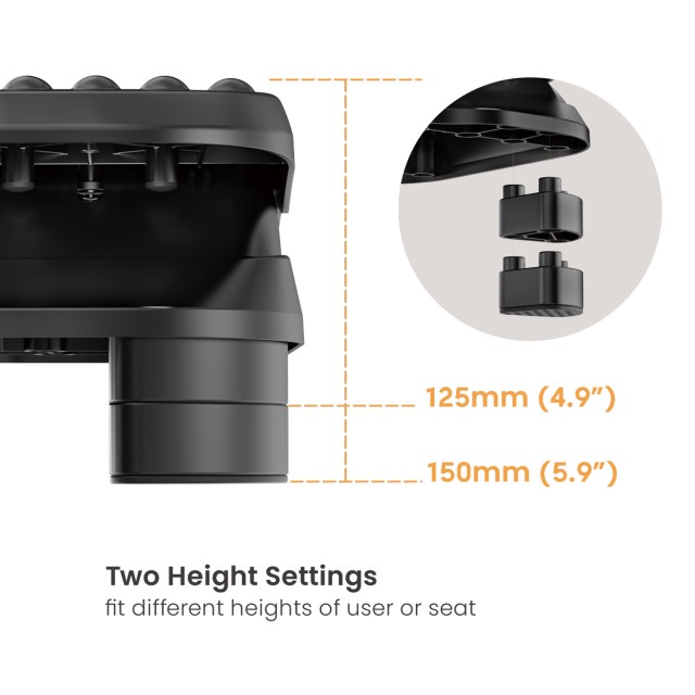 POWERTECH υποπόδιο γραφείου PT-1567 με πεντάλ εκγύμνασης ποδιών, μαύρο