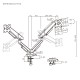 BRATECK βάση γραφείου για 2x οθόνες LDT114-C024, 17-35", έως 12kg